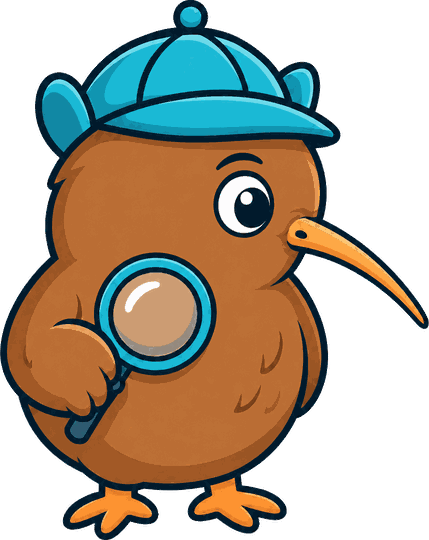 Kiwi123 kiwi detective mascot